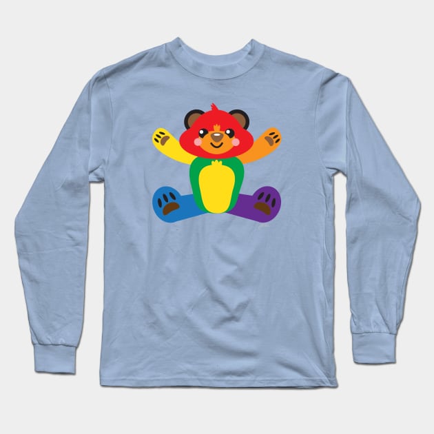 Inclusive Gay Pride flag Teddy Bear Long Sleeve T-Shirt by CKline